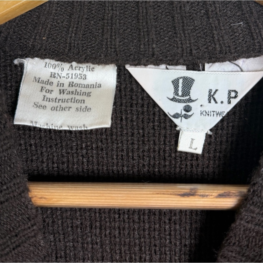 KP Knitwear Men’s Fair Isle Knit Sweater Cozy Heritage Nordic Size L Vintage - Picture 7 of 7